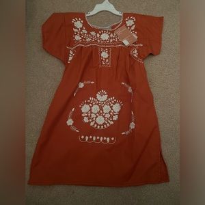 Burnt orange white Nativa dress